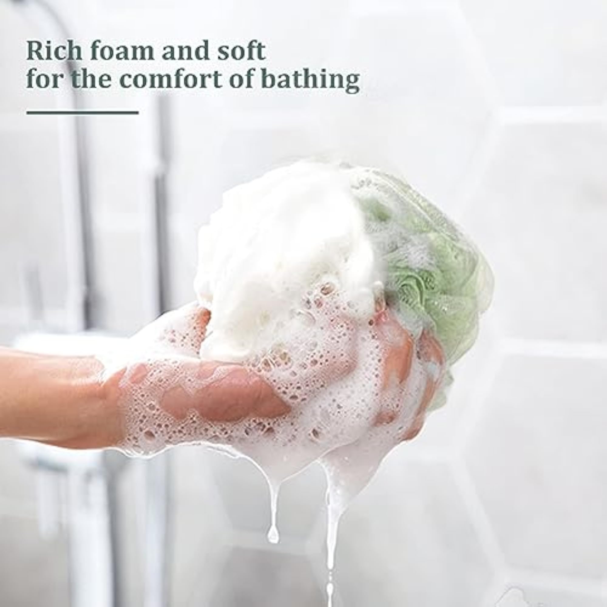 Round Loofah Bath Sponge for High Lather Cleansing, Multicolor