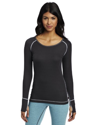 Hot Chillys Women's Geo Scoop Top, Black Heather, X-Large