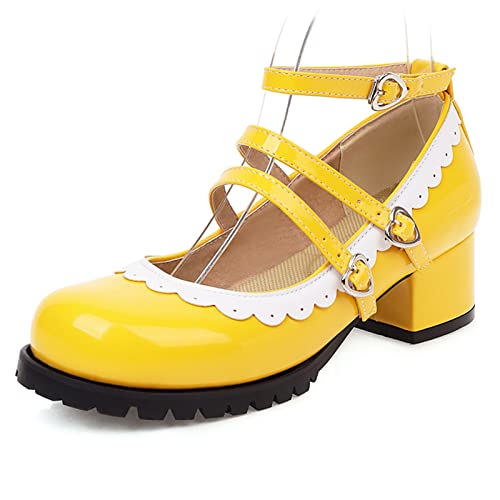 Mary Janes Lizoleor en vernis jaune d'une finition impeccable pour robe chic