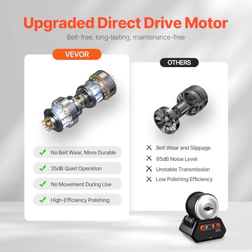 image for VEVOR Rock Tumbler Kit, 4 lbs Rock Polishing Kit, 9 Speed Settings 9-D