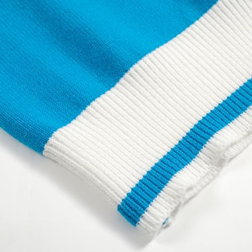 OXKNIT Men's Blue Knitted Cardigan Sweater, 1960s Mod Style Retro Long Sleeve Vintage Casual Tops4