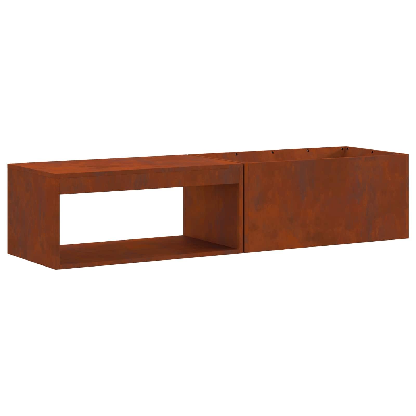 Braise Marrone 160 x 45 x 35 cm Acciaio Braciere Fuoco Multifunzionale Camino Esterno per Giardino, Riscaldamento, Terrazza, Campeggio