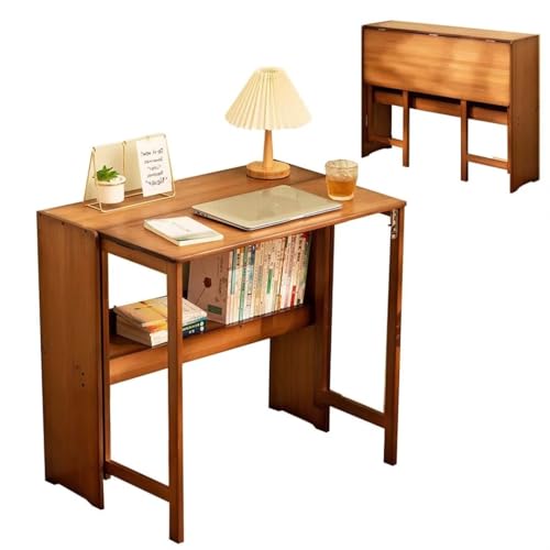 MEMETARO パソコンデスク 折りたたみデスク 折りたたみテーブル テレワークデスク コンパクト 天然竹製 省スペース 机 多機能 二段 耐荷重 組立簡単 ブラウン