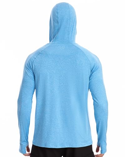 Men's UPF 50+ Fishing Rash Guard Shirts, Lightweight Long Sleeve UV Sun Protection SPF Hoodie for Swim Hiking Running3