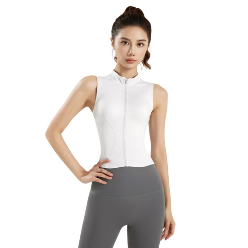 Stand Collar Sleeveless Jacket Elastic Slim Fit Breathable Sports Jacket