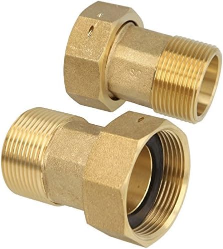 Wasserzähler-Verschraubung, MS-blank 1 1/2" AG x 2" Überwurfmutter