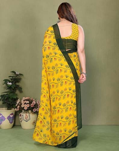 Image of Yashika Women's Georgette Saree with Blouse Piece for Traditional Ethinic Wear Sari