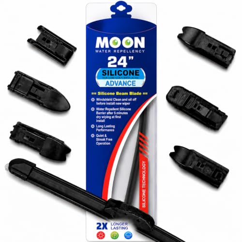 MOON Silicone Beam Wiper Blade with Water Repellent, All-Weather (24