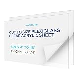 KASTLITE 1/4" Clear Acrylic Plexiglass Sheet, Nominal Custom, Cut to Size