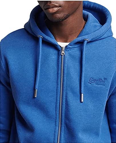 Superdry Vintage Logo EMB Ziphood Gilet-Sweat-Shirt, Varsity Blue Marl, M Homme - Image 4