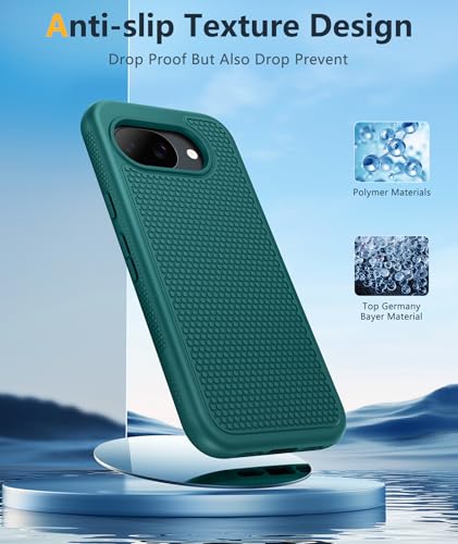 Image of FNTCASE for Google Pixel 10A Case - Military Grade Drop Protection, 14ft Drop Tested, Screen Protector Included, Anti-Slip Anti-Fingerprint Matte Textured, Soft TPU Shockproof Cover (Green)