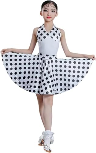 Roupa de dança latina de verão para meninas sem mangas frente única com gola V collant e saia, conju