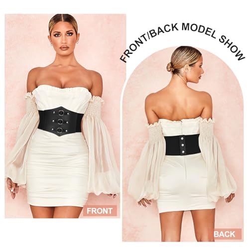 Waist Corset for Women Retro Elastic Lace-up Wide Waist Cinch Belt Pirate Waspie for Halloween Costume3