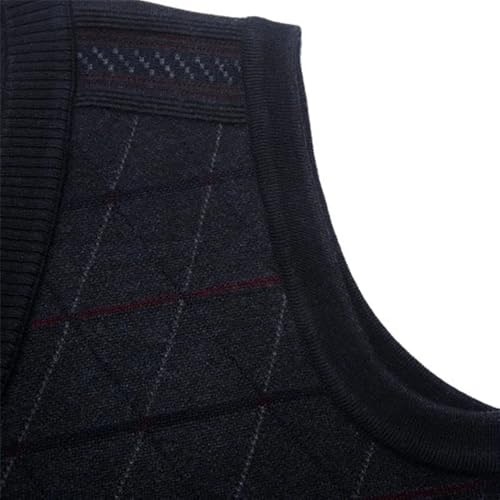 Bollrllr 2024 Winter Men's Knitted Cardigan Sweater Vest Casual Retro V-Neck Warm Large Size Vest4