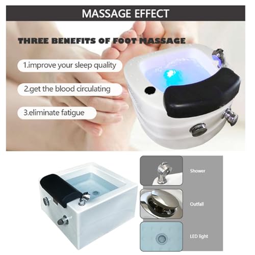 Spa de pies acrílico con masaje y set de manicura miniatura 4