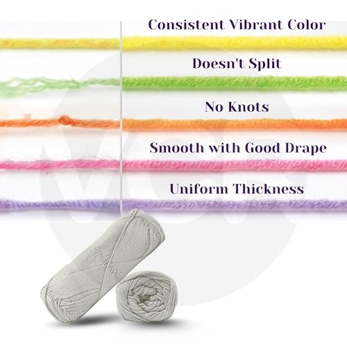 Image of VCR 4Ply Bright White Yarn, 100 Grams Hank, 320 Meters Length, Cotton Combed Ball for Crochet and Knitting, Soft Crosia Threads, Pack of 1 Yarn, Suitable for DIY Crafts