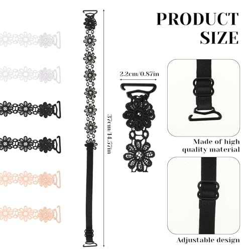 Kalione 578055_1_0NXXFSJL 3 Pairs Women'S Bra Straps Replacement Lace Flower Bra Straps, Elastic Adjustable Underwear Strap thumb #6