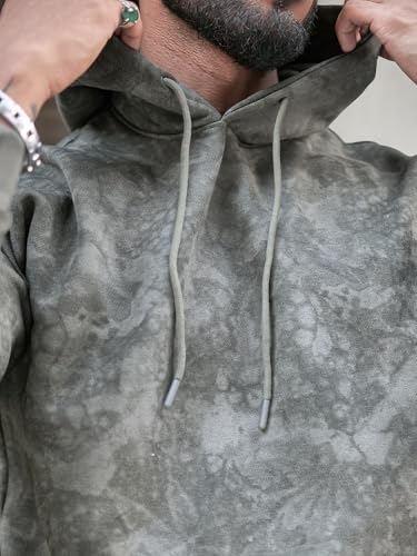 Image of Maniac Mens Spray Printed Hooded Neck Full Sleeve Loopnet Sweatshirt for Men
