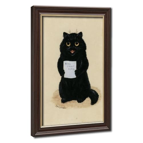 Poster Louis Wain Home Sweet Home : impression sur toile 30x45 cm avec cadre suspendu salon