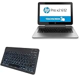 BoxWave Keyboard Compatible with HP Pro x2 612 G2 - SlimKeys Bluetooth Keyboard - with Backlight, Portable Slim LED 7 Colors - Jet Black
