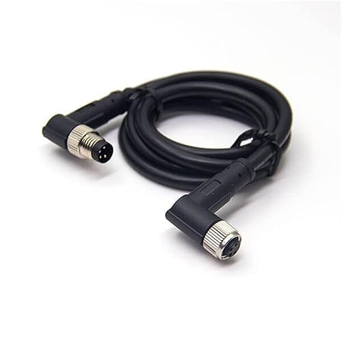 Miniatura 3 de Conectores M8 de ángulo recto macho a hembra, cables hembra a macho M8 Conector (código A 4 pines 2M6.6ft cable)