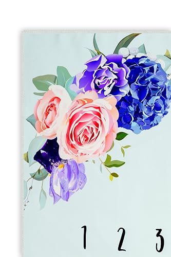 Image of Monthly Milestone Blanket Floral Humming Bird Design | 1-12 Months | Ultra-Soft & Skin-Friendly | Ideal for Newborn Boys & Girls | Perfect Baby Growth Tracker & Photoshoot Prop