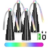 LEOFI Fly Fans for Tables, Bug Fans, Food Fan,Tabletop Fan Rechargeable Soft Holographic Blades for Picnic, Party, Outdoor&Indoor Dining,4pack