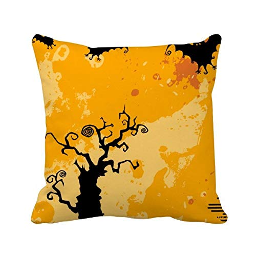 Housse de coussin carrée arbre fantôme avec zip invisible durable - 2