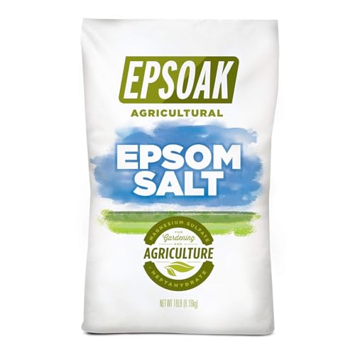 Epsoak Epsom Salt 18 lb. Agricultural Grade Magnesium Sulfate. Resealable Bulk Bag for Gardening & Lawn Care Made in The USA