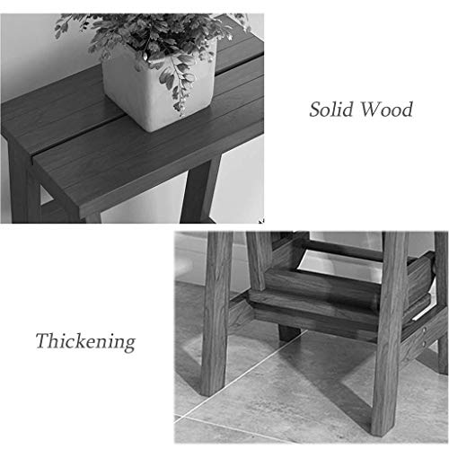 Taburete plegable de madera maciza para cocina y hogar 5