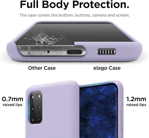 Image of MOBILOVE Back Cover Case for Samsung Galaxy S20 Plus | Pure Liquid Soft Matte Silicone Case with Logo and Comes with Camera and Screen Protection Back Cover for Samsung Galaxy S20 Plus (Purple)