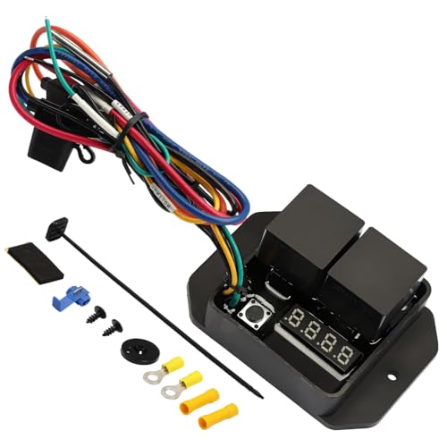 yeeplant Kit de controlador digital de temperatura del ventilador, interruptor de ventilador de refrigeración dual de 12 V CC con pantalla LED, módulo de control térmico ajustable impermeable Ip54
