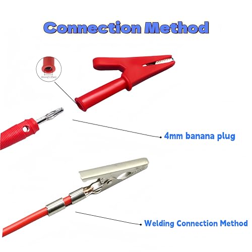 Image of 10PCS 30A Insulated Alligator Clips Crocodile Clamps Nickel Plated Copper Electric Circuit Test Testing 4mm Standard Banana Plug Connectio (Black+Red) Gytovvvz