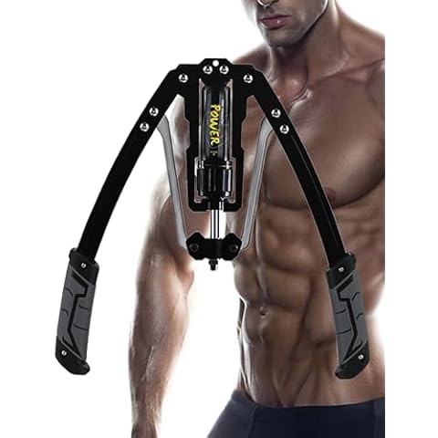 Twister Arm Exerciser Hydraulic Power Adjustable 22-440lbs, Home Chest Expander Shoulder Muscle Training Fitness Equipment, Biceps ABS Back Enhanced Exercise Strengthener, Thickened Carbon Steel, Gray Cover