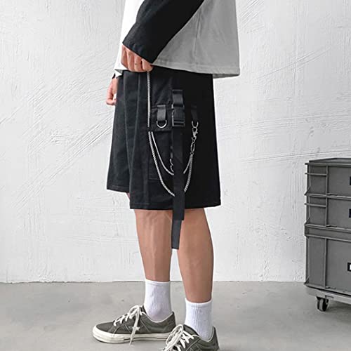 Kisswow Cargo Shorts with Chain Punk Jorts Harajuku Grunge Korean Clothes3