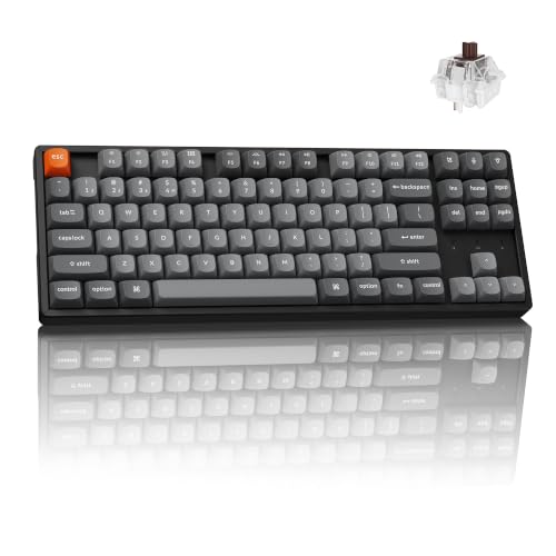 Image of Keychron K8 Max TKL Wireless Mechanical Keyboard, QMK 2.4 GHz /Bluetooth 5.1 /Wired with Aluminum Frame, RGB Backlit Hot-Swappable Programmable Keychron Super Brown Switch for Mac Windows Linux