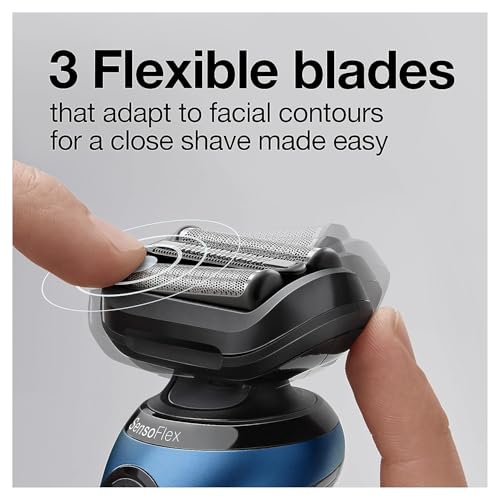 Image of Braun Series 6 6040cs Electric Shaver with Charging Stand, Precision Trimmer, Wet & Dry, Rechargeable, Cordless Foil Shaver, Blue