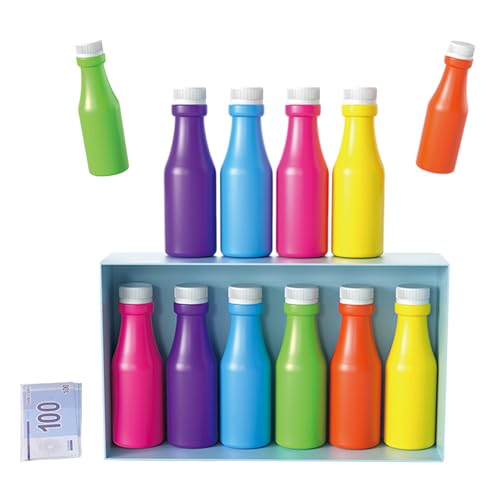 Jogo de combinação de garrafas, jogo de desafio de memória de combinação de cores, brinquedo de adivinhação cego a jogo de garrafas divertidas para festas interativas ao ar livre
