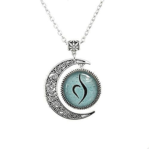 Eating Disorder Awareness Gift Moon Necklace - Anorexia and Bulimia Recovery - Eating Disorder Jewelry,Art Picture, 16, Silver