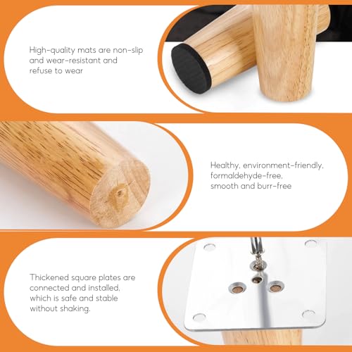 Patas de madera para sofá y sillones de madera moderna con accesorios 4