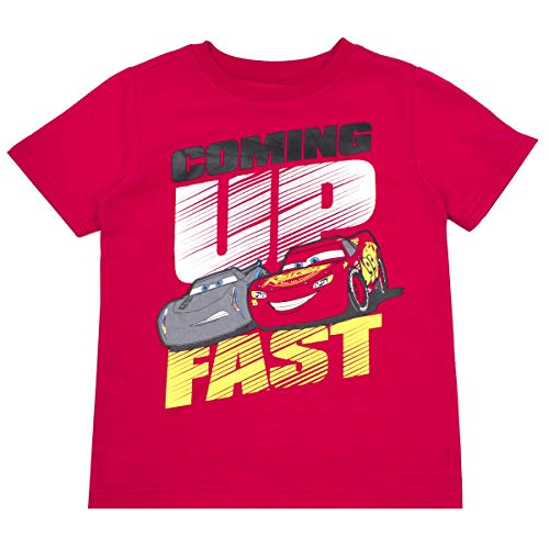 Disney Lightning McQueen Boys Cars 3-Pack Short Sleeve T-Shirts for Toddler to Big Kids (2T - 7)4