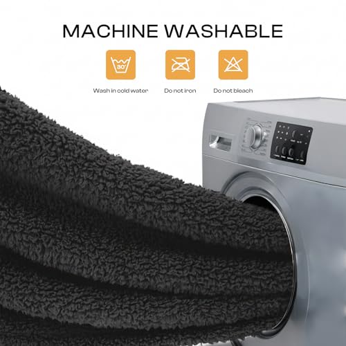 Image of 1 Pack 3 Calming Blankets Fluffy Premium Fleece Pet Blanket Soft Sherpa Throw for Dog Puppy Cat Black Medium (30 inchx20'')