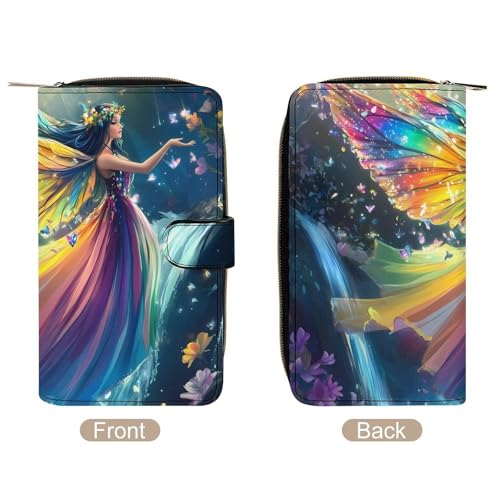 Beautiful Butterfly Fairy Womens PU Leather Wallet Long Purse Clutch Organizer for Office Travel3