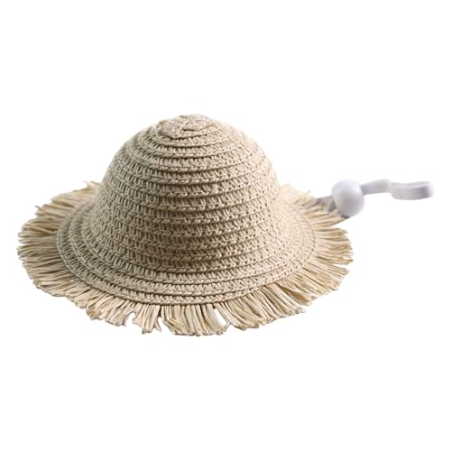 Handmade Cat Hat - Straw Cute Costume, Woven Pet Cup with Lightweight Design, Cat Dog Accessory Comfortable Fit, Puppy Kitten Ge