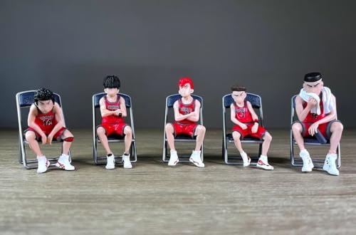 Image of BOENJOY Gifts- Slam Dunk Action Figure Toys for Car Dashboard, Study Table, Office Desk Decoration, Basketball Figurines- Gift for Fans and Collectors, Style D, 5 pcs (Size Approx 10 cm)