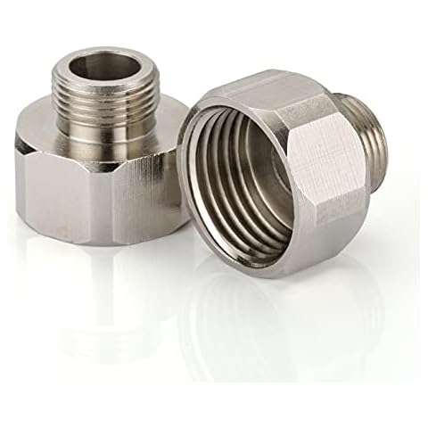 Brass Pipe Fittings, Water Hose Adapter, G 1/2 Female to G 3/8 Male Reducer Adapter, Compression Fitting for Kitchen Bathroom Faucet, Pipe Connector with Rubber Washer,(2 Pack) Cover