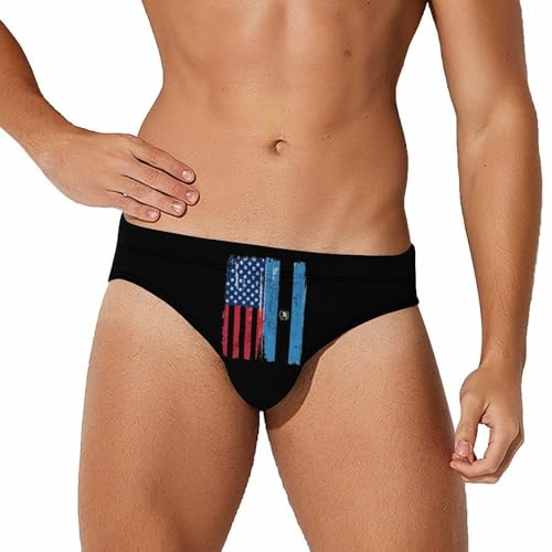 Guatemala U.S. Flag Printed Swim Briefs for Men Sexy Bikini Swimwear Elastic Beach Trunks Bathing Suit