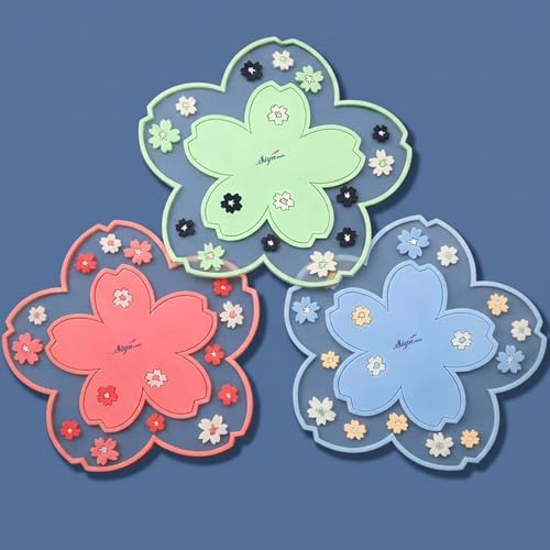 Image of Signamio Silicone Mat for Kitchen - Star Shaped Heat Mats & Coasters for Dining Table for Hot Pots, Pack of 3 Trivet Mats, 1 Small, 1 Medium, 1 Large