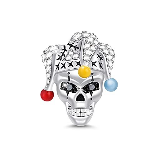 Image of GNOCE Skull Pendant Charm Silver Dangle Charms Bead fit Bracelet /Necklace Jewelry Gift for Women Men