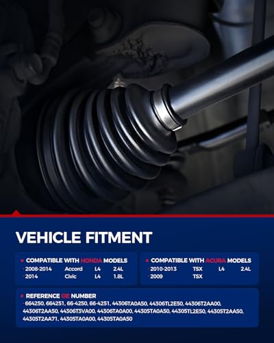 Image of KAX Front CV Axle Shaft Assembly 66-4250 66-4251 for Honda & Acura